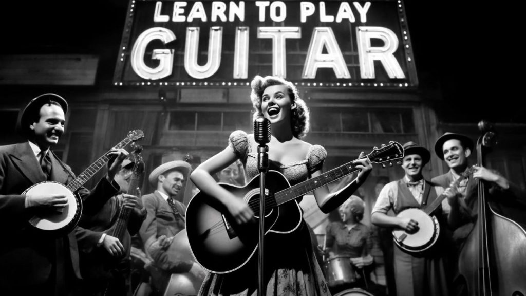 learn to play guitar knock out banner image