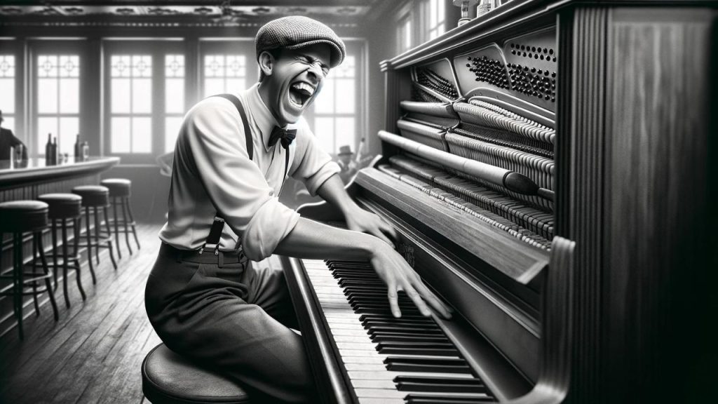 learn to play piano howlin' mad pianist jams and sings about Mabel the Red