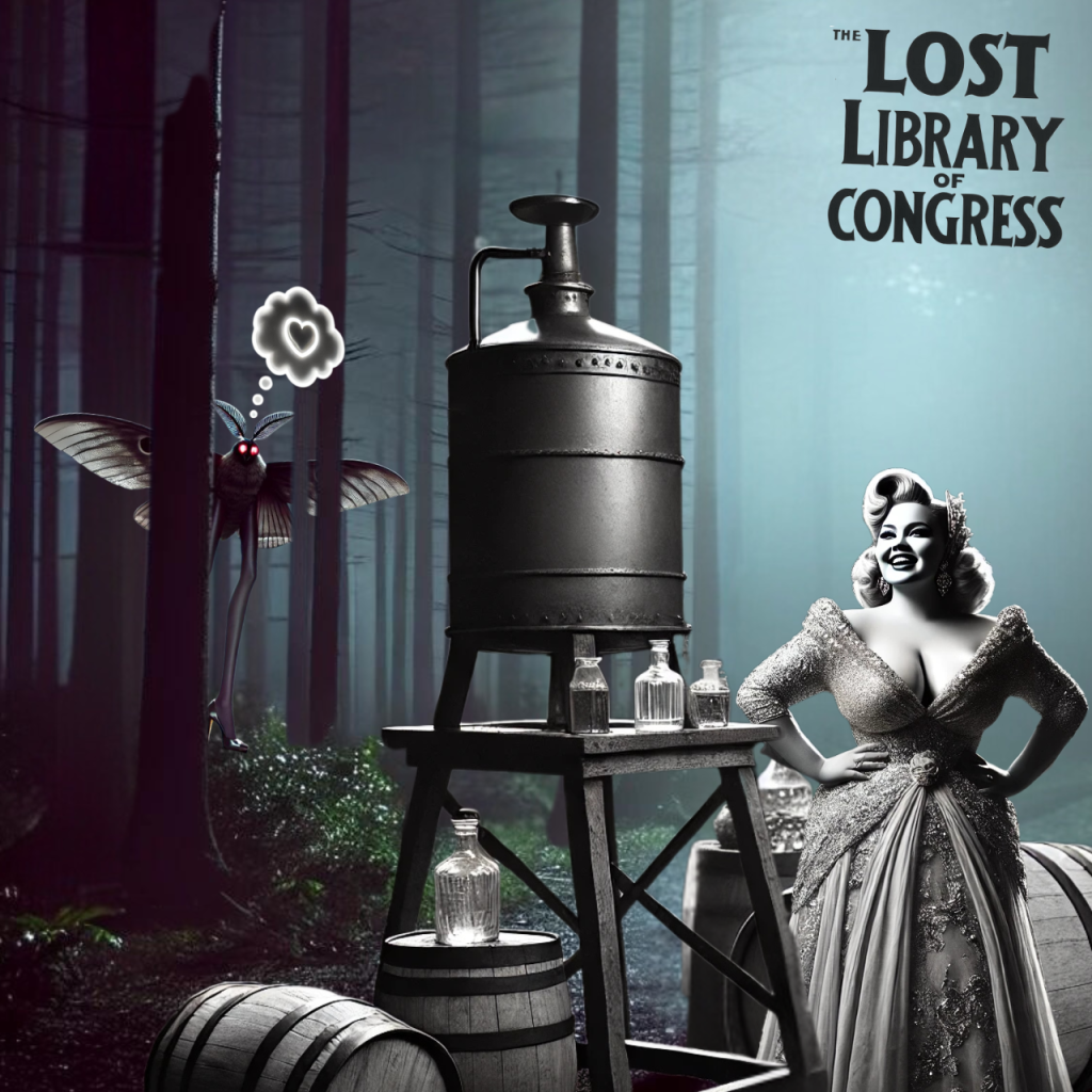 Mothman of Mason County Momma Maisie innawoods to collect the mothman's "dust"