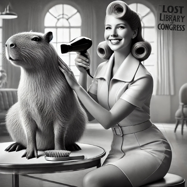 Weaponized Rodentia capybara deep sea diver being groomed for battle