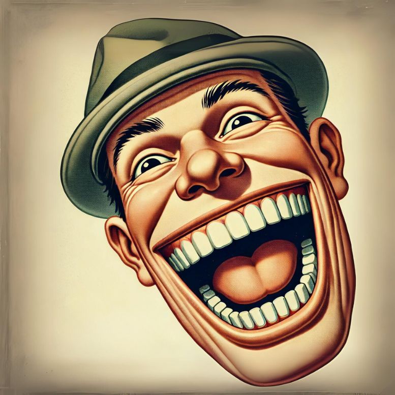 Uncle Rudy showing off his newly installed novelty chatter teeth